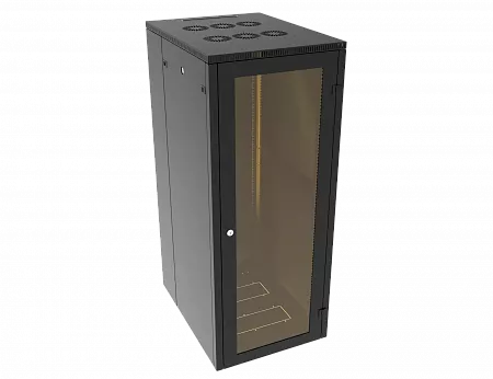 Шкаф телекоммуникационный напольный МИКсистем 19" серия ECO-L 42U 600*800 дверь стекло черный