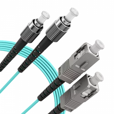Шнур оптический переходной (патч-корд) LANMIR двойной многомодовый MM 50/125 OM3 SC/UPC-FC/UPC LSZH нг(А)-HF 2 м голубой
